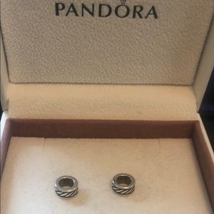 Pandora sterling silver spacer charms